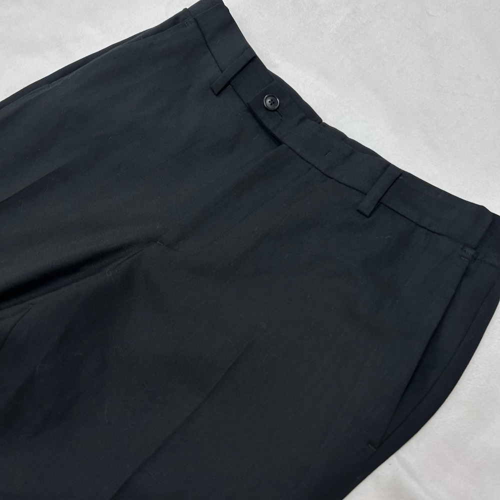 Allegri Milano Mens Black Dress Pants Flat Front Wool Blend Trousers Size 32x27
